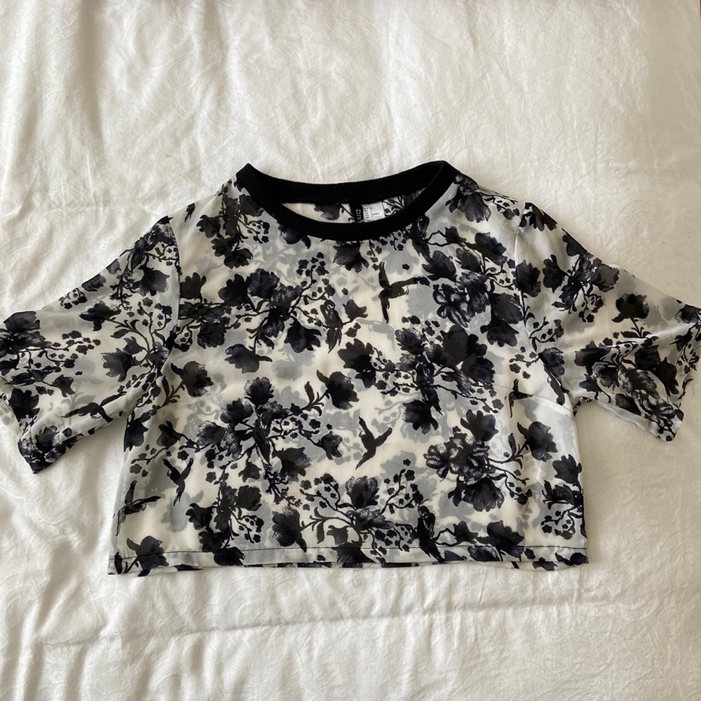 DIVIDED by H&M, Cropped sheer patterned top